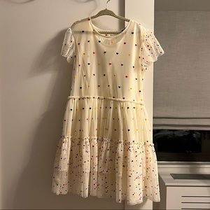 Stella McCartney Kids Off White Multi Heart and Spot Karina Tulle Dress